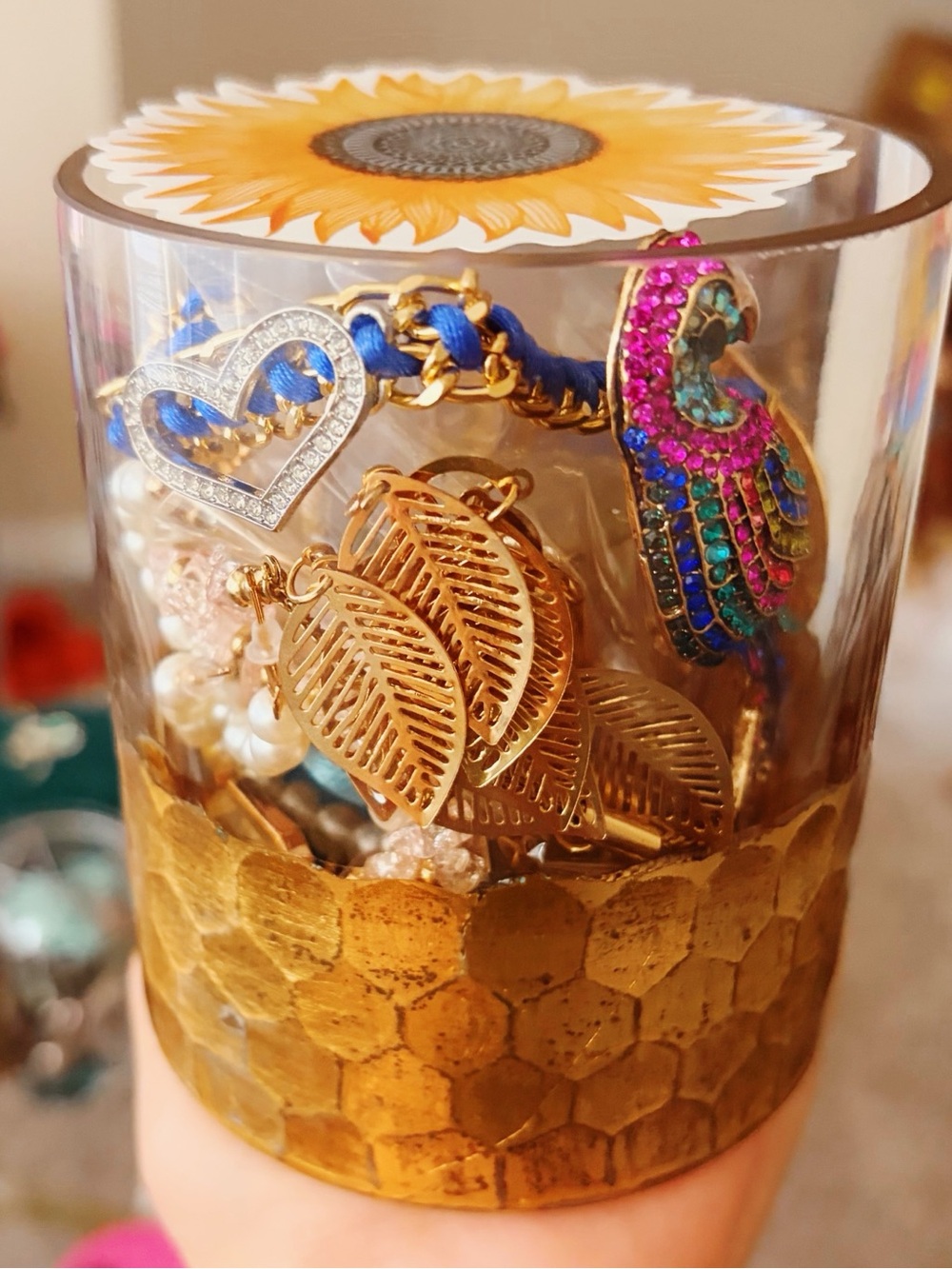 Bling Gold Jewelry Jar
